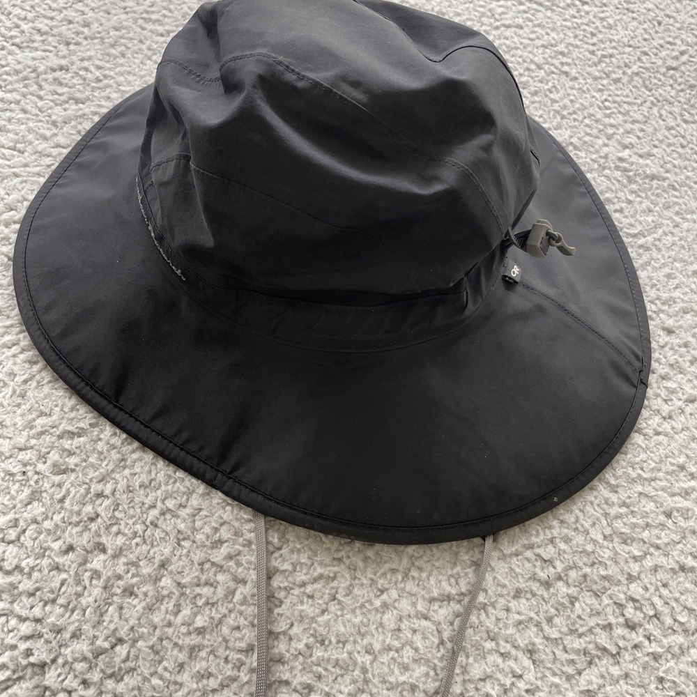 Outdoor Research Gore-Tex Bucket Hats Mens Size‎ M Black  String Hiking Fishing